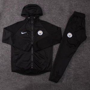 Manchester City 2017-18 Black Hoodie Jacket Training Suit