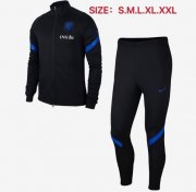 2020 EURO Netherlands Black Blue Training Kits Jacket with Pants
