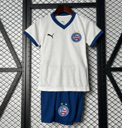 2025-26 Esporte Clube Bahia Kids Home Soccer Kits Shirt With Shorts