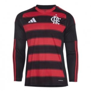 2025-26 Camisa Flamengo Long Sleeve Home Soccer Jersey Shirt