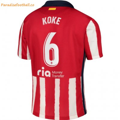 2020-21 Atlético de Madrid Home Soccer Jersey Shirt with Koke 6 printing