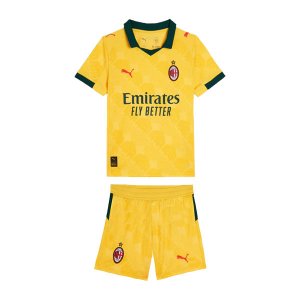 2025-26 AC Milan Third Kids Soccer Kits Shirt with Shorts