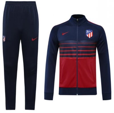 2020-21 Atletico Madrid Navy Red Training Suits Jacket with Pants