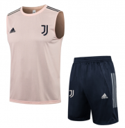 2021-22 Juventus Pink Training Vest Kits Soccer Shirt with Shorts