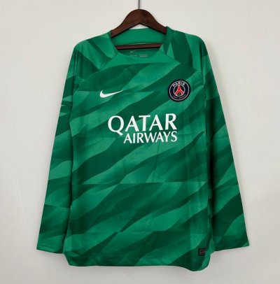 2023-24 PSG Green Long Sleeve Goalkeeper Soccer Jersey Shirt