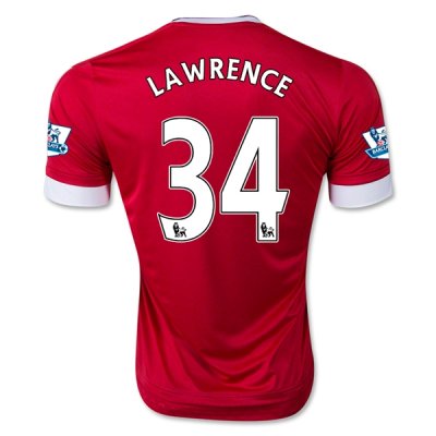 2015-16 Manchester United LAWRENCE 34 Home Soccer Jersey