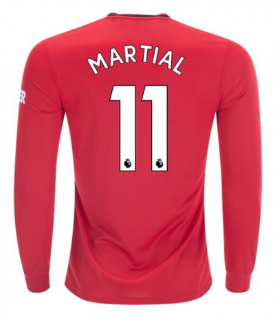 Anthony Martial #11 Manchester United 2019-20 Long Sleeve Home Soccer Jersey