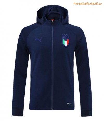2021-22 Italy Dark Blue Training Hoodie Jacket