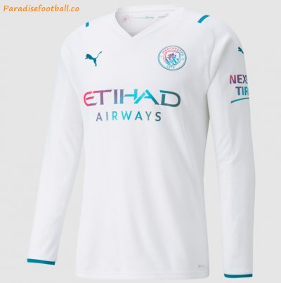 2021-22 Manchester City Long Sleeve Away Soccer Jersey Shirt