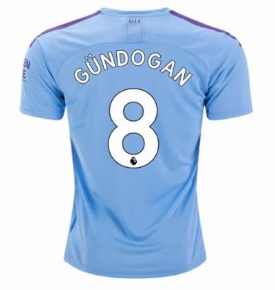 2019-20 Manchester City Home Soccer Jersey Shirt Gundogan #8