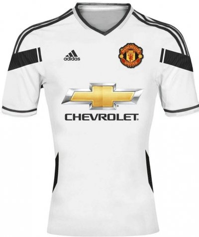 Manchester United 2015-16 White Black Soccer Jersey