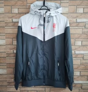 2022-23 Liverpool Black Grey Windbreaker Hoodie Jacket