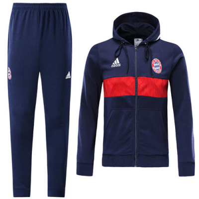 18-19 Bayern Munich Navy Hoody Training Kit Jacket and Pants