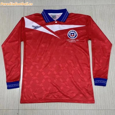 1998 Chile Retro Long Sleeve Home Soccer Jersey Shirt
