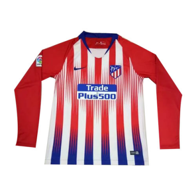 2018-19 Atletico Madrid Long Sleeve Home Soccer Jersey Shirt
