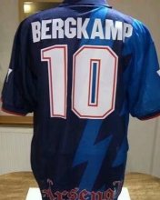 1995-96 Arsenal Retro Away Soccer Jersey Shirt BERGKAMP #10