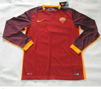 2015-16 Roma Home Soccer Jersey LS
