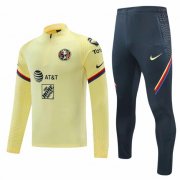 2020-21 Club America Yellow Training Suits Sweatshirt With Pants