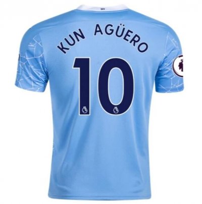 2020-21 Manchester City Home Soccer Jersey Shirt SERGIO AGÜERO #10