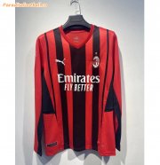 2021-22 AC Milan Long Sleeve Home Soccer Jersey Shirt