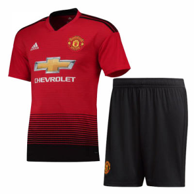 2018-19 Manchester United Home Soccer Jersey Kit (Shirt + Shorts)