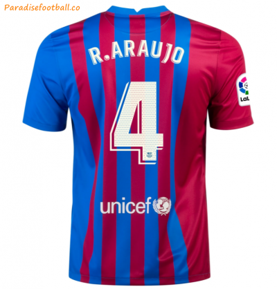 2021-22 Barcelona Home Soccer Jersey Shirt with RONALD ARAÚJO 4 printing