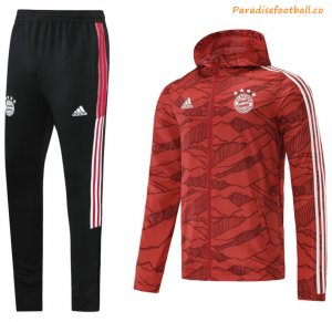 2021-22 Bayern Munich Red Tracksuits Hoodie windbreaker Jacket Kits with Pants