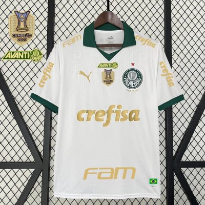 2024-25 Palmeiras Away Soccer Jersey Shirt With All Sponsor & Campeão Golden Patch