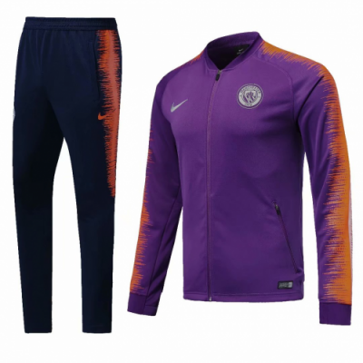 18-19 Manchester City Purple&Navy Training Kit Jacket and Pants