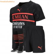 2021-22 AC Milan Kids Third Away Soccer Full Kits Shirt & Shorts & Socks