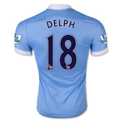 2015-16 Manchester City DELPH 18 Home Soccer Jersey