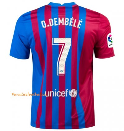 2021-22 Barcelona Home Soccer Jersey Shirt with OUSMANE DEMBÉLÉ 7 printing