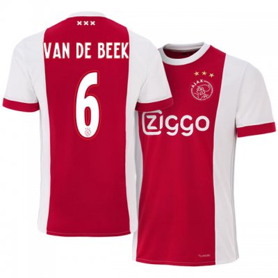 2017-18 Ajax #6 Donny van de Beek Home Soccer Jersey