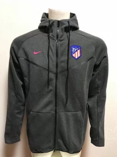 2017-18 Atletico Madrid Dark Grey Hoody Jacket