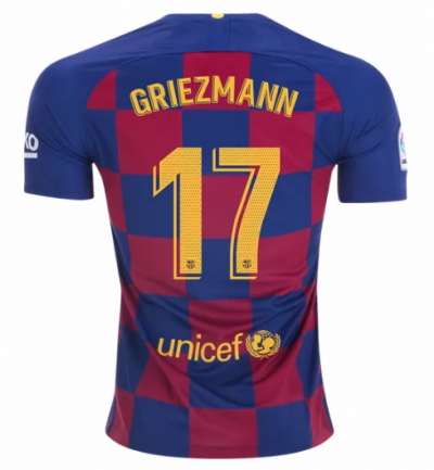 2019-20 Barcelona Home Soccer Jersey Shirt Antoine Griezmann #17