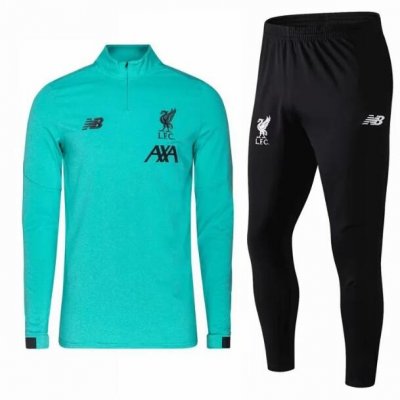 2020-21 Liverpool Green Training Kits ( Zipper Sweat Top Shirt+Trouser)