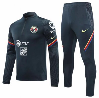 2020-21 Club America Grey Training Kits Sweatshirt With Pants