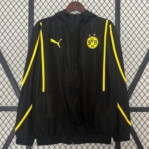 2024-25 Dortmund Black Windbreaker Hoodie Jacket