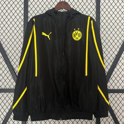 2024-25 Dortmund Black Windbreaker Hoodie Jacket