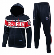 2020-21 PSG X Jordan Navy Training Kits Paris Hoodie Jacket with Pants