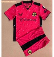 2021-22 Wolverhampton Wanderers Kids Goalkeeper Pink Soccer Kits Shirt With Shorts
