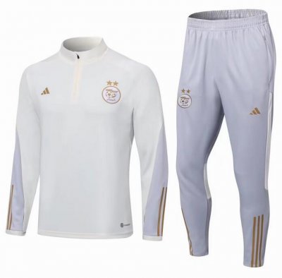 2022 FIFA World Cup Algeria White Grey Training Kits Sweatshirt with Pants