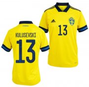 2020 EURO Sweden Home Soccer Jersey Shirt Dejan Kulusevski #13