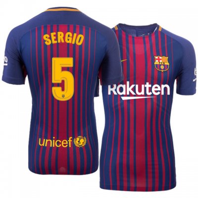 2017-18 Barcelona #5 Sergio Busquets Home Soccer Jersey