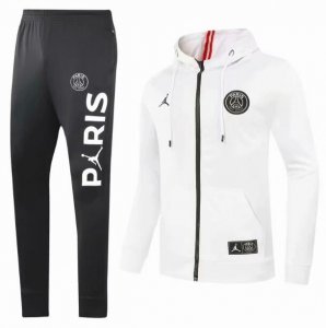 2020-21 PSG Jordan White Training Suit Hoodie Jacket with Pants