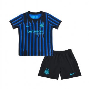 2025-26 Inter Milan Kids Home Soccer Kits Shirt With Shorts