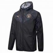 2021-22 Manchester City Black Windbreaker Hoodie Jacket