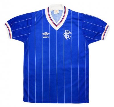 1982-83 Rangers Retro Blue Home Soccer Jersey Shirt