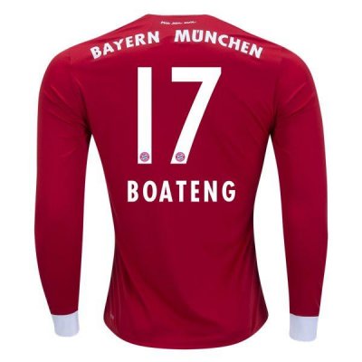 2017-18 Bayern Munich Boateng #17 LS Home Soccer Jersey