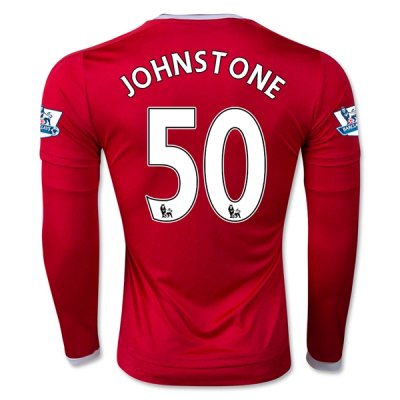 2015-16 Manchester United LS Home Soccer Jersey JOHNSTONE 50